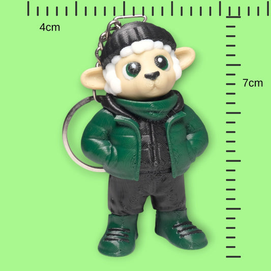 Hareketli Kış Elbiseli Koyun Anahtarlık - 5'li