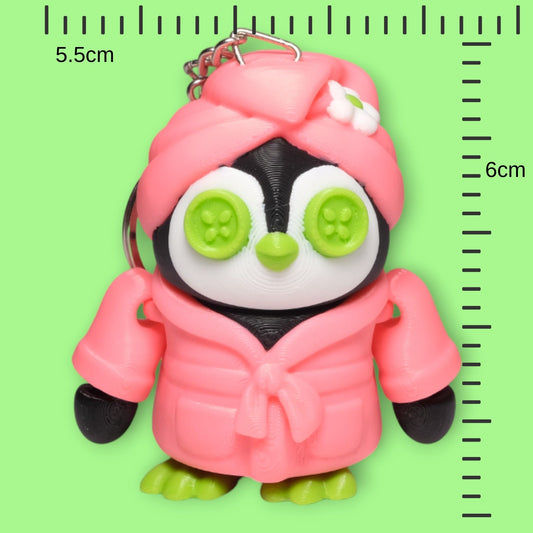 Hareketli Spa Kıyafetli Penguen Anahtarlık - 5'li