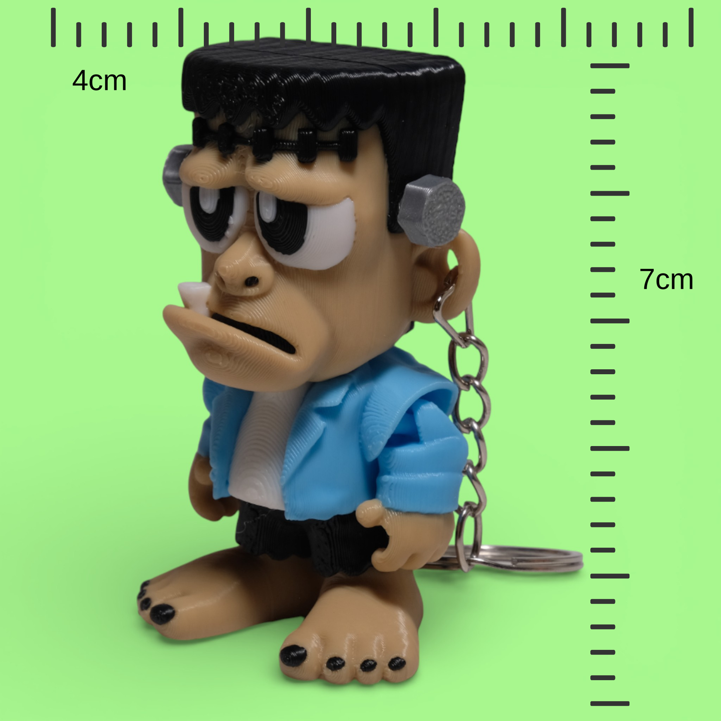 Hareketli Mavi Ceketli Frankenstein Anahtarlık - 5'li