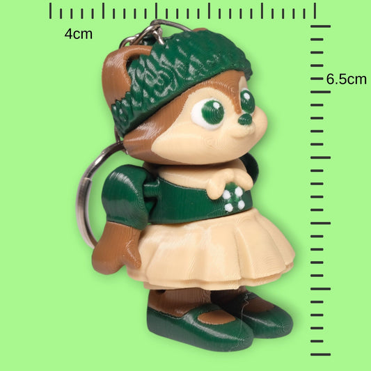 Hareketli Elbiseli Sincap Anahtarlık - 5'li