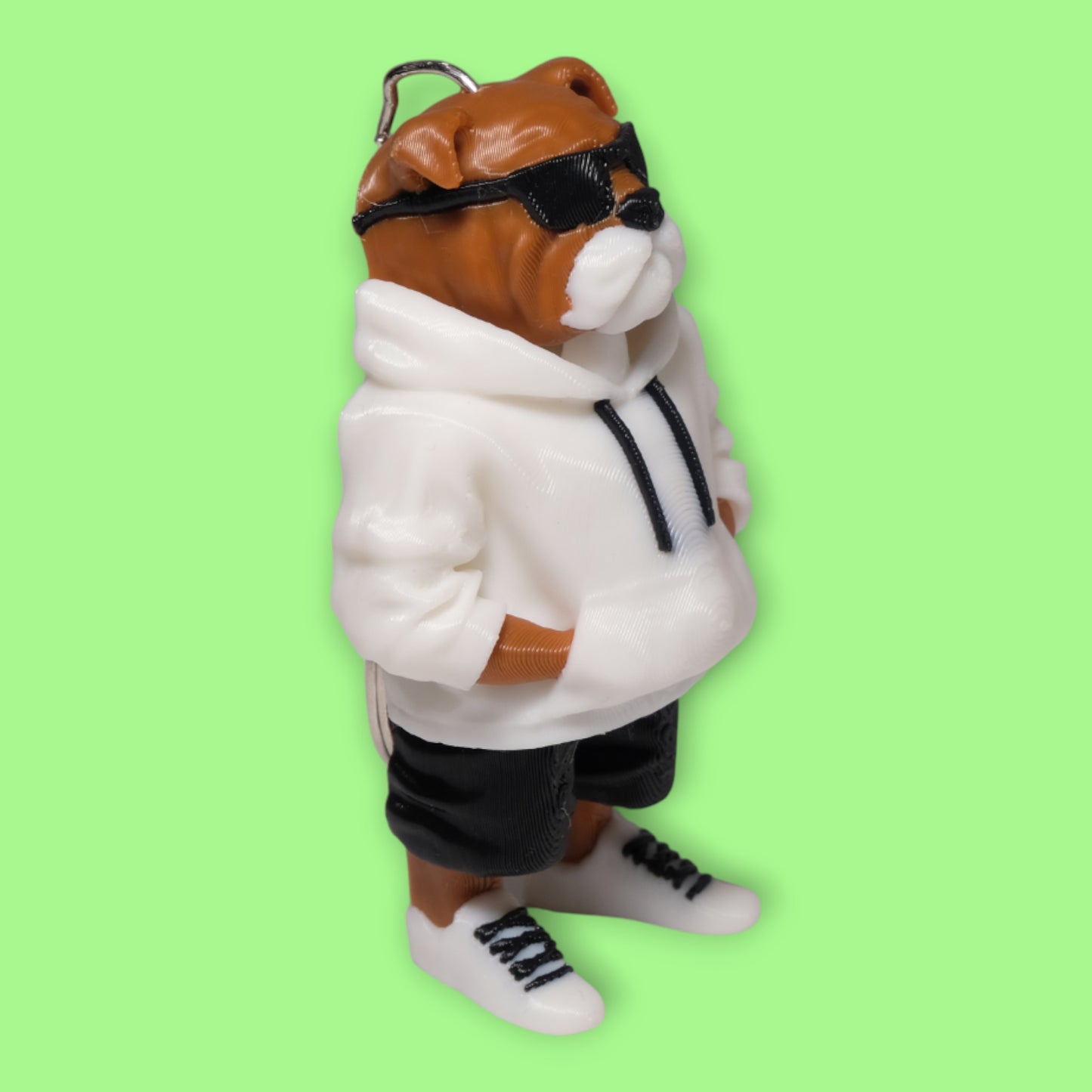 Hareketli Hoodie'li Bulldog Anahtarlık - 5'li