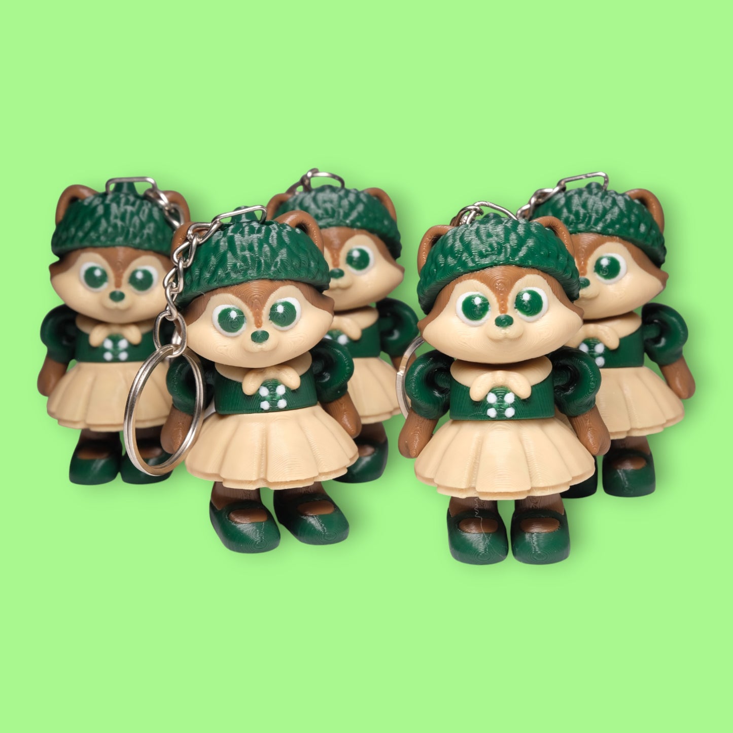 Hareketli Elbiseli Sincap Anahtarlık - 5'li