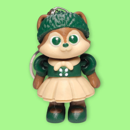 Hareketli Elbiseli Sincap Anahtarlık - 5'li