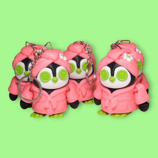 Hareketli Spa Kıyafetli Penguen Anahtarlık - 5'li