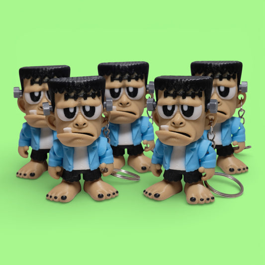 Hareketli Mavi Ceketli Frankenstein Anahtarlık - 5'li