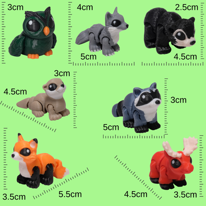 Hareketli Mini Orman Hayvanları Seti - 5 Set